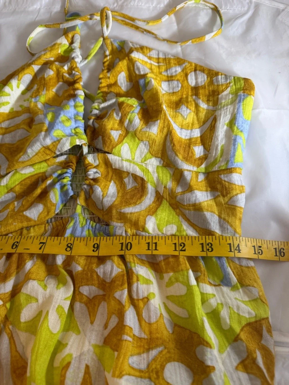 ILLA ILLA Yellow Floral Halter Maxi Dress with Lace Trim - Picture 8 of 9